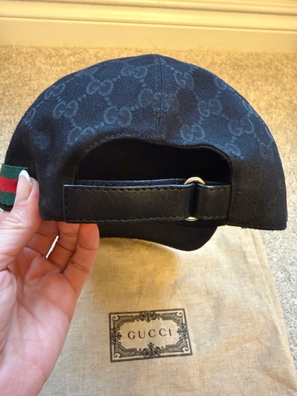 Men’s Gucci Black Monogram baseball cap size L - Picture 6 of 6
